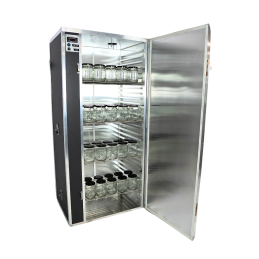 Black Jet Warming Cabinet: 1 120l barrel, 3 buckets 45 kg, 150 jars, 4 stainless steel shelves