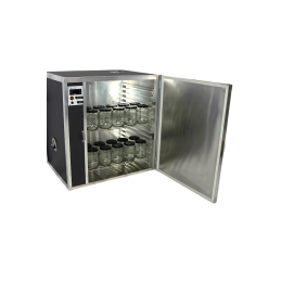 Black Jet  Warming Cabinet: 1 bucket 45 kg, 75 jars, 2 stainless steel shelves